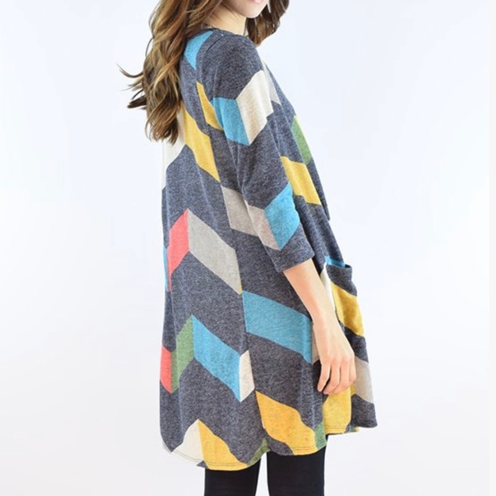 EUC Multicolor Chevron Tunic - Picture 2 of 5